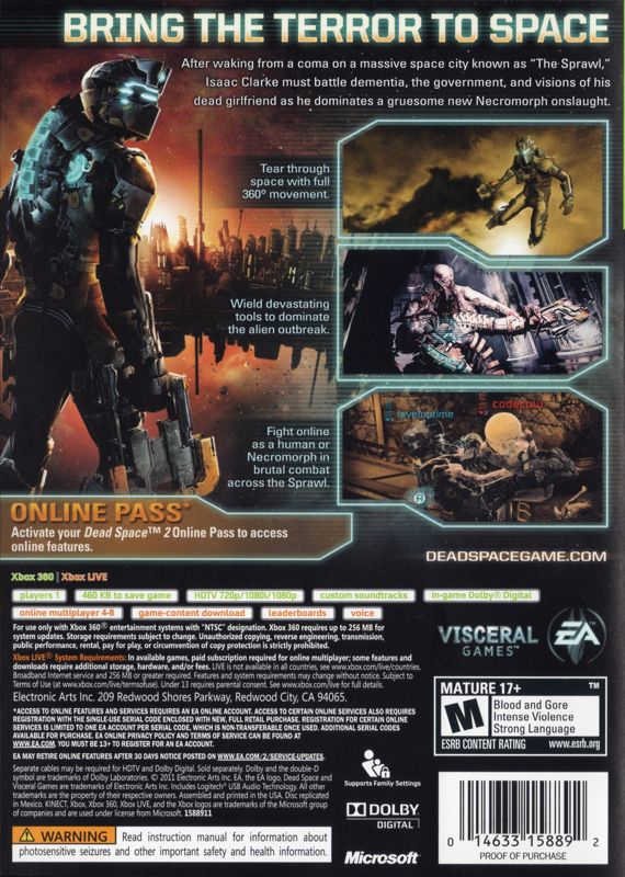 Dead Space 2 cover or packaging material - MobyGames