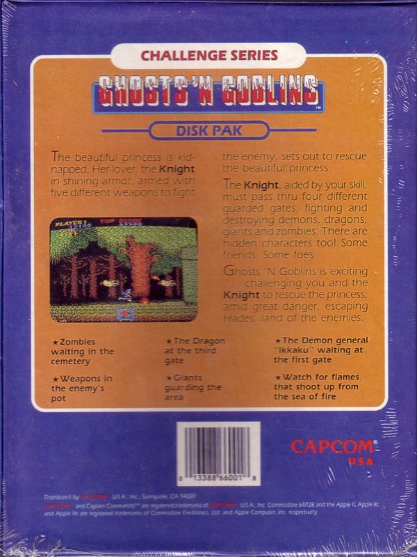 Back Cover for Ghosts 'N Goblins (DOS)