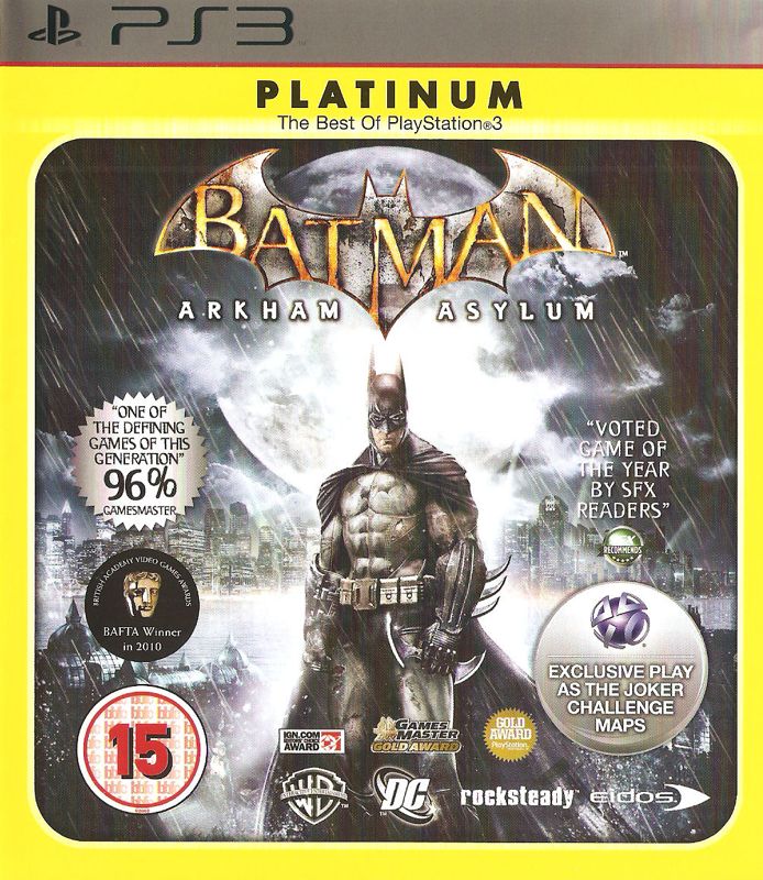 Front Cover for Batman: Arkham Asylum (PlayStation 3) (Platinum release)