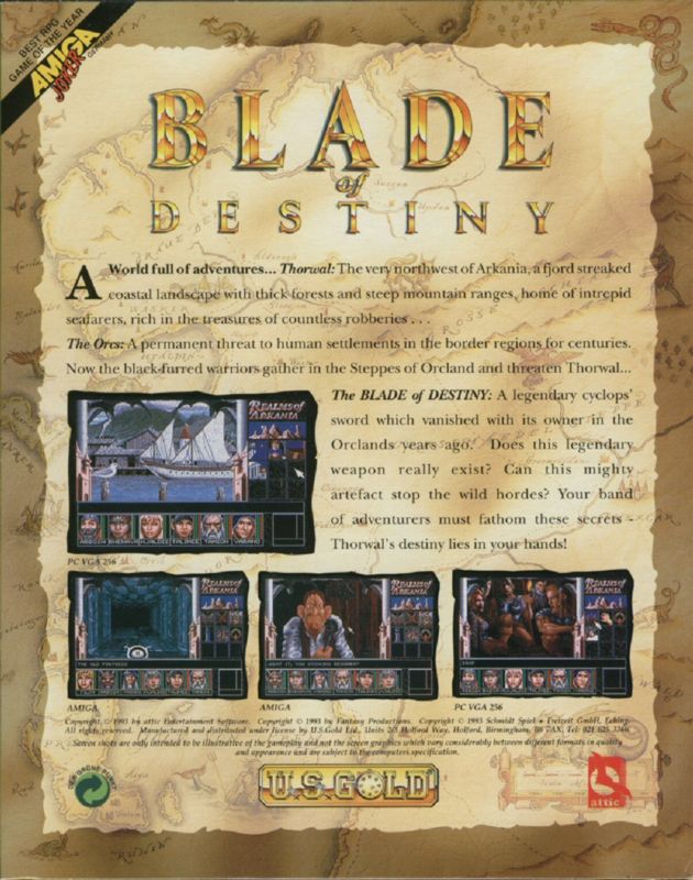 Back Cover for Realms of Arkania: Blade of Destiny (DOS)