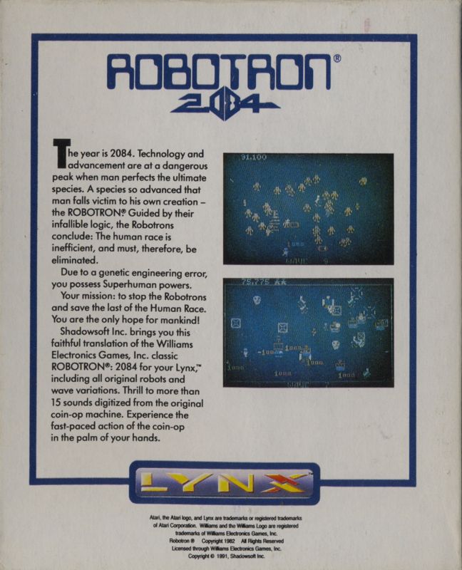 Robotron 2084 Cover Or Packaging Material Mobygames