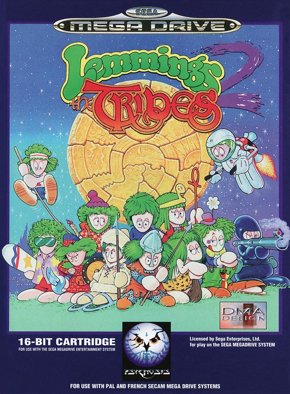 for Lemmings 2 The Tribes US cover 16bit retro game cartridge for