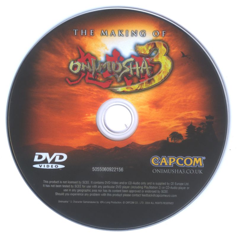 Media for Onimusha 3 (Special Edition) (PlayStation 2) (Special Edition): 'The Making of Onimusha 3' DVD