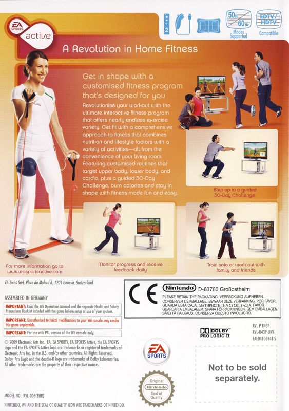 Other for EA Sports Active (Wii): Keep Case - Back