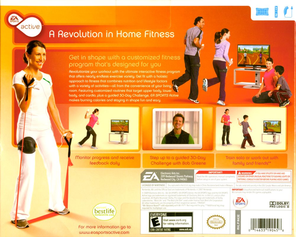 Back Cover for EA Sports Active (Wii)