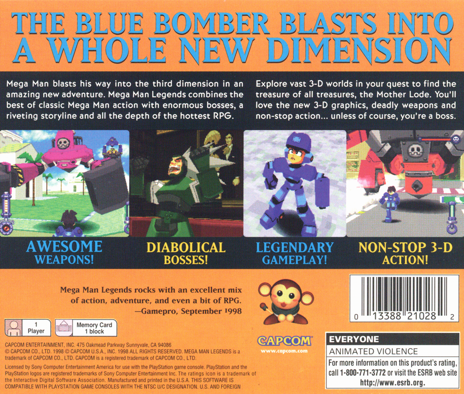 Back Cover for Mega Man Legends (PlayStation)