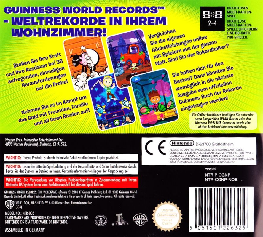 Back Cover for Guinness World Records: The Videogame (Nintendo DS)