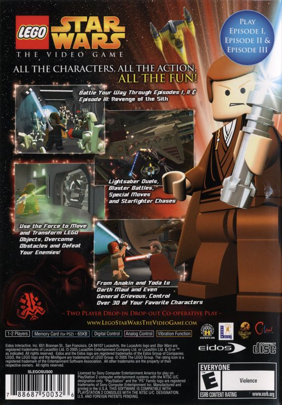 Back Cover for LEGO Star Wars: The Video Game (PlayStation 2)