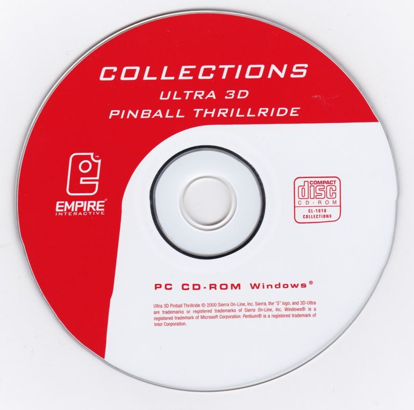 Media for Arcade 2 Collection (Windows): Pinball Games: <i>3-D Ultra Pinball: Thrillride</i> disc