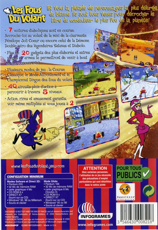 Back Cover for Wacky Races (Windows)