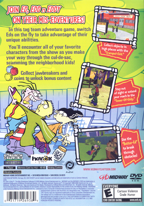 Back Cover for Ed, Edd n Eddy: The Mis-Edventures (PlayStation 2)