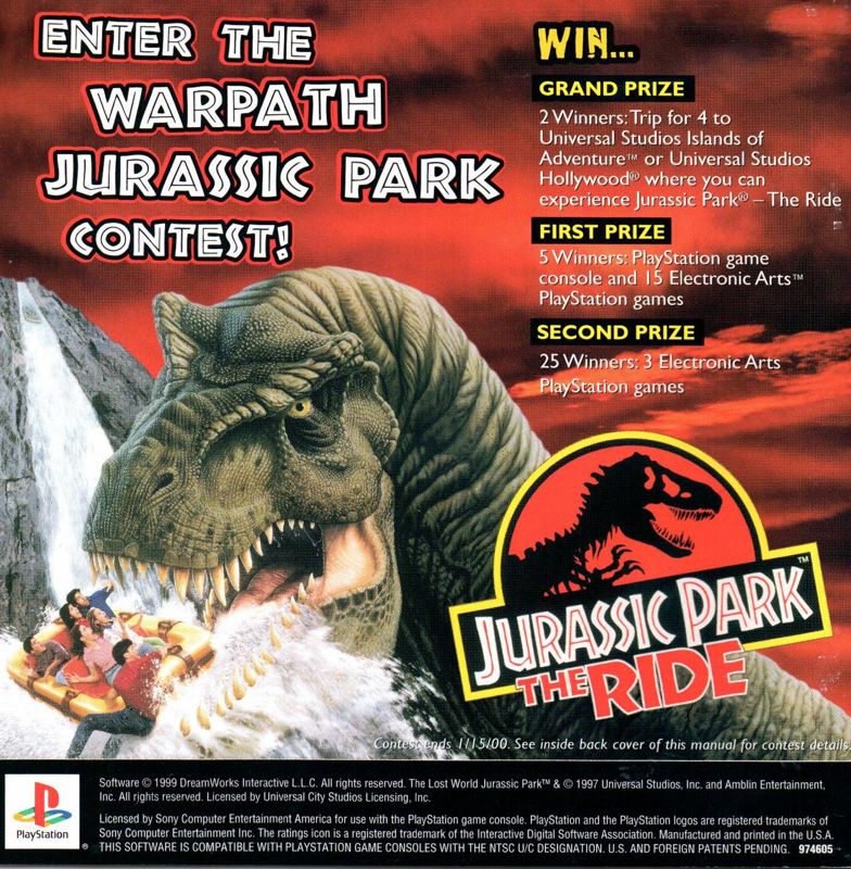 Inside Cover for Warpath: Jurassic Park (PlayStation)