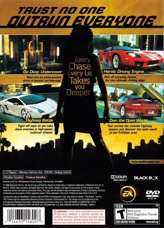 Back Cover for Need for Speed: Undercover (PlayStation 2)