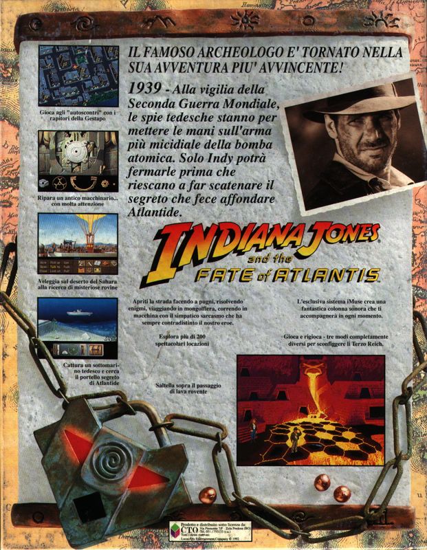 Back Cover for Indiana Jones and the Fate of Atlantis (Amiga)