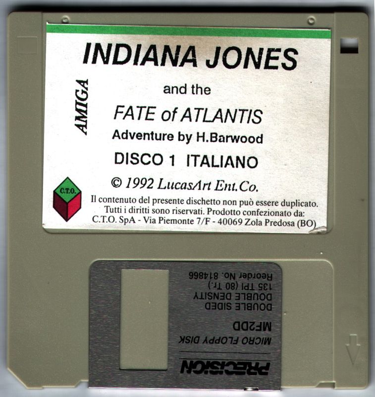 Media for Indiana Jones and the Fate of Atlantis (Amiga): Disc 1/11