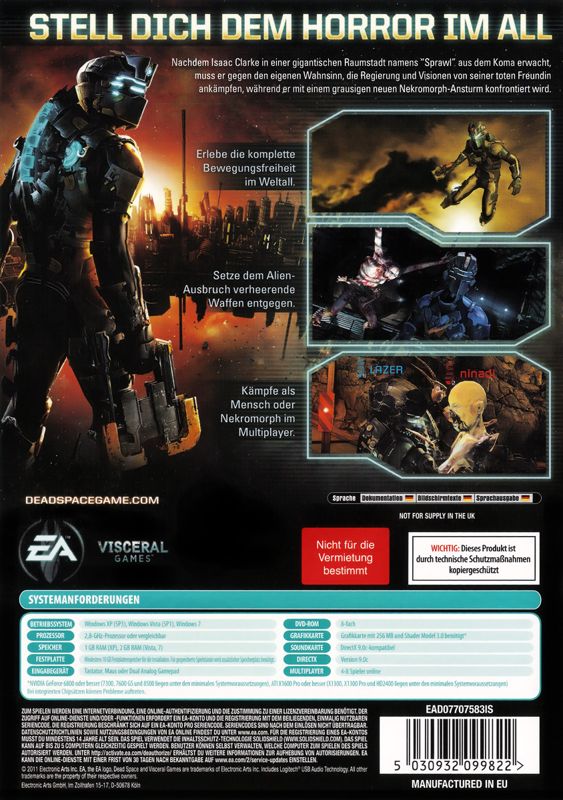 Back Cover for Dead Space 2 (Windows)