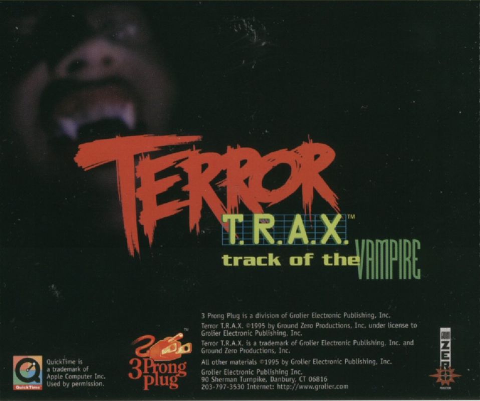 Other for Terror T.R.A.X.: Track of the Vampire (Windows 3.x): Jewel Case Back