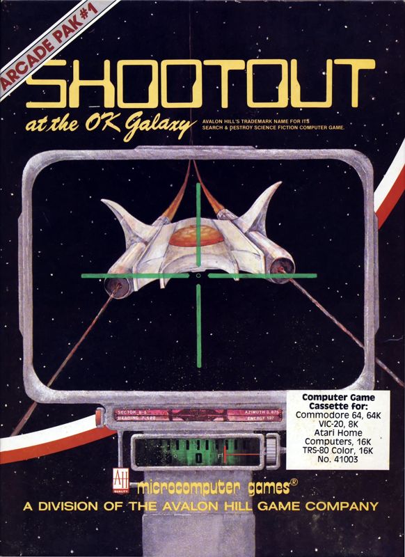 Front Cover for Shootout at the OK Galaxy (Atari 8-bit and Commodore 64 and TRS-80 CoCo and VIC-20)