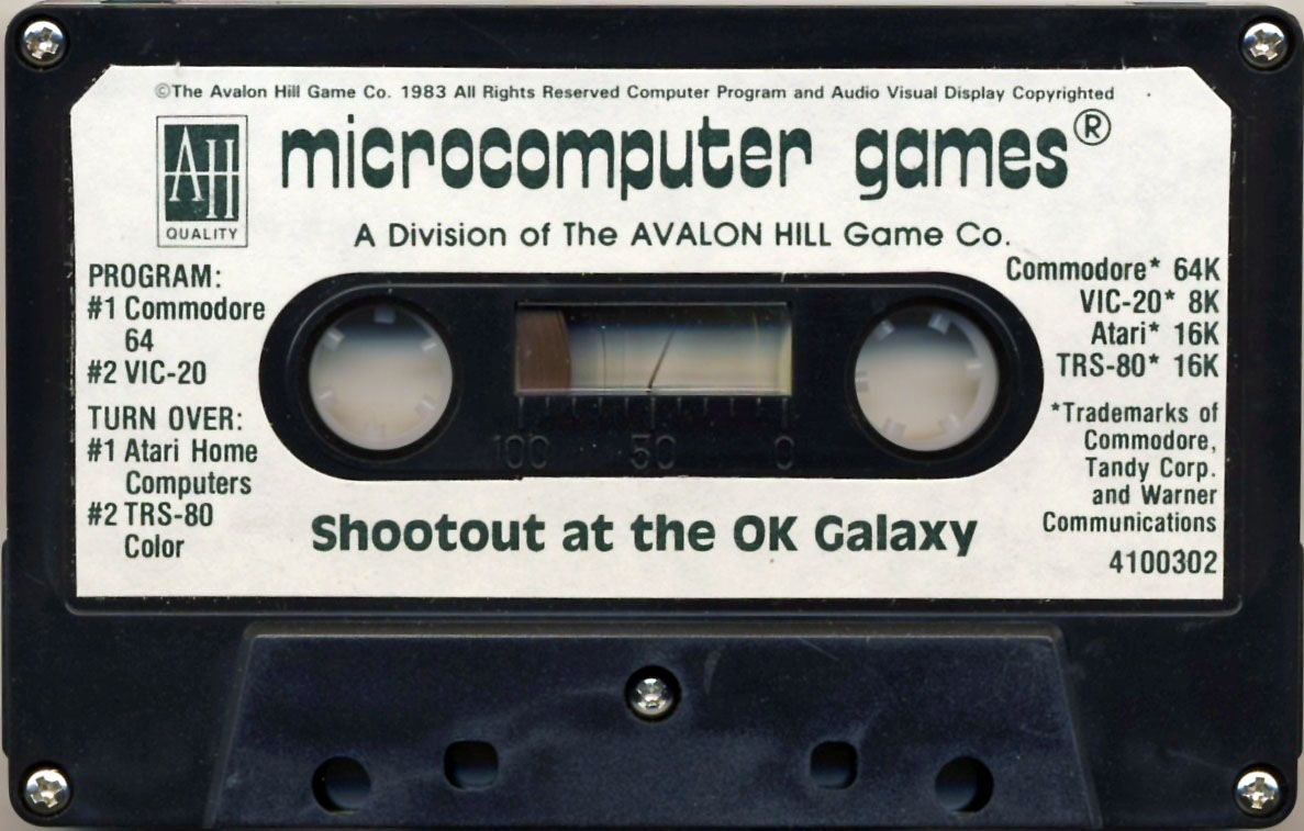 Media for Shootout at the OK Galaxy (Atari 8-bit and Commodore 64 and TRS-80 CoCo and VIC-20)