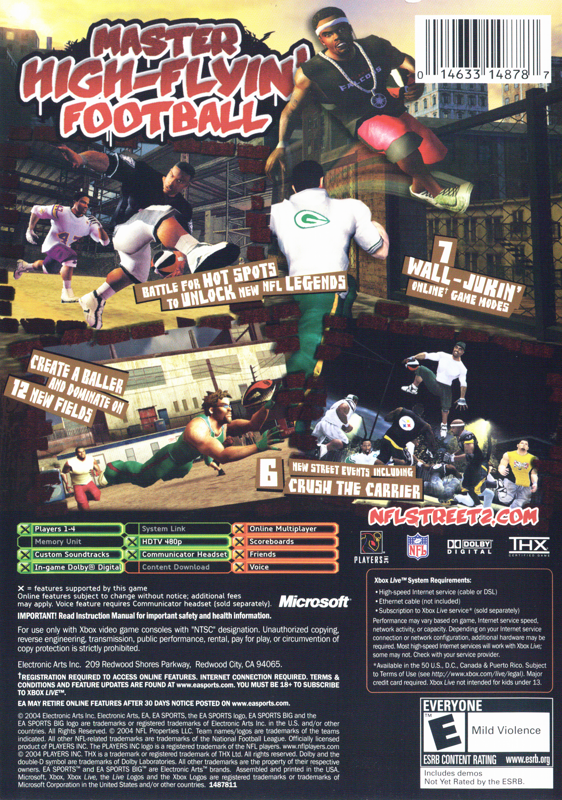 Back Cover for NFL Street 2 (Xbox)