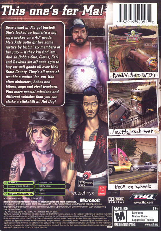 Back Cover for Big Mutha Truckers 2 (Xbox)