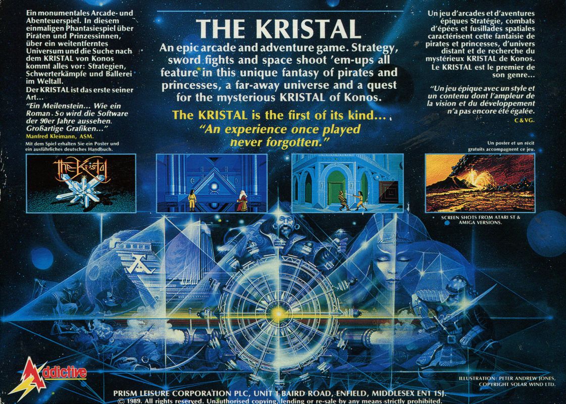 Back Cover for The Kristal (Amiga)