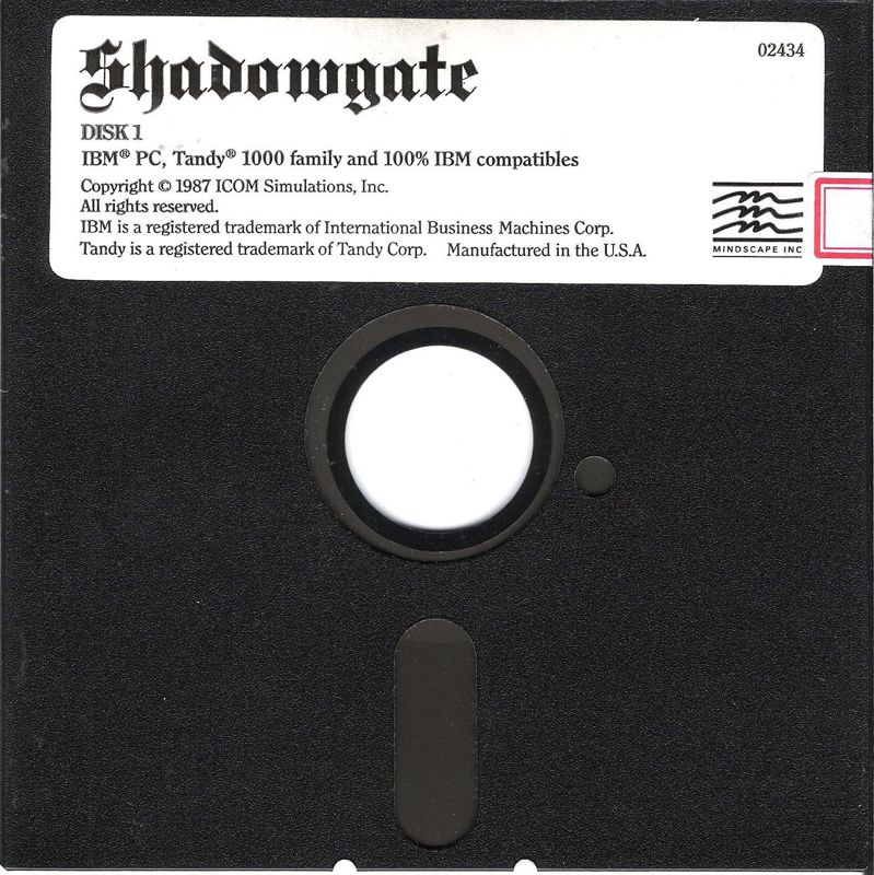 Media for Shadowgate (DOS): Disk 1/2