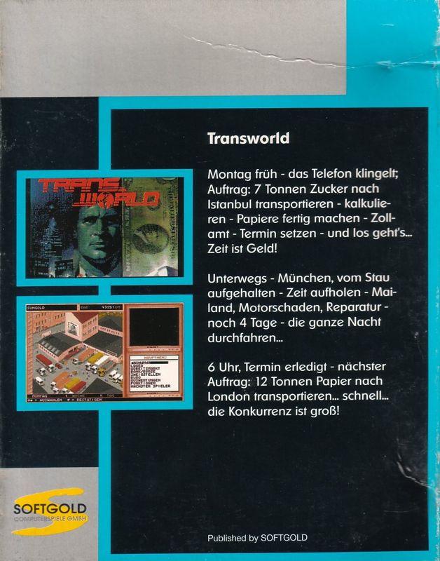 Back Cover for Transworld (DOS) (TopShots Deluxe release)