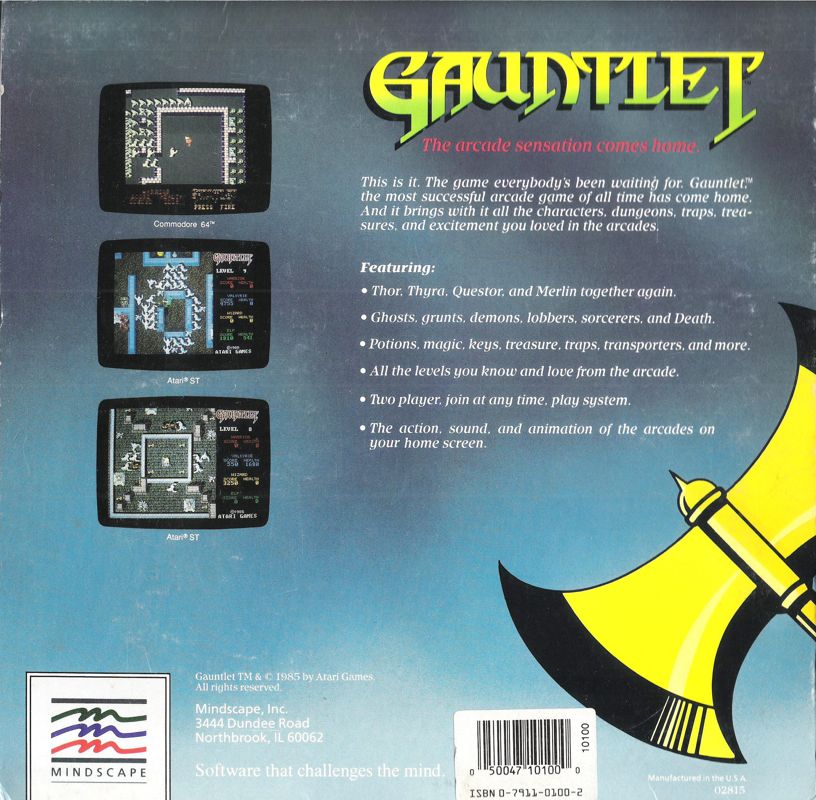 Back Cover for Gauntlet (DOS)