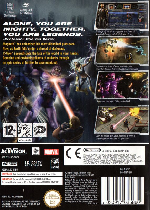 XMen Legends cover or packaging material MobyGames