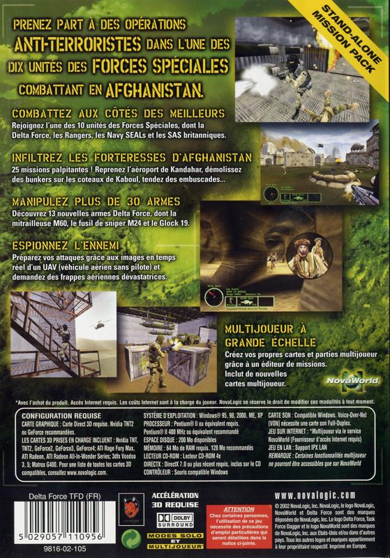 Back Cover for Delta Force: Task Force Dagger (Windows)