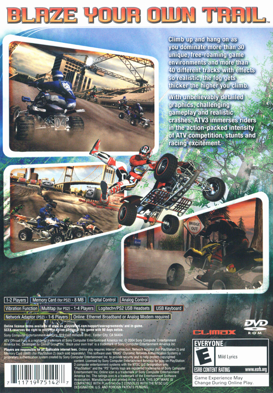 ATV Offroad Fury 3 cover or packaging material MobyGames