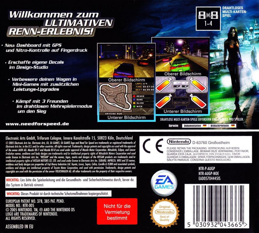 Back Cover for Need for Speed: Underground 2 (Nintendo DS)