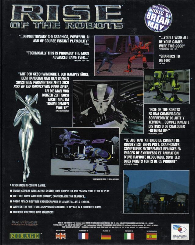 Back Cover for Rise of the Robots (Amiga CD32)
