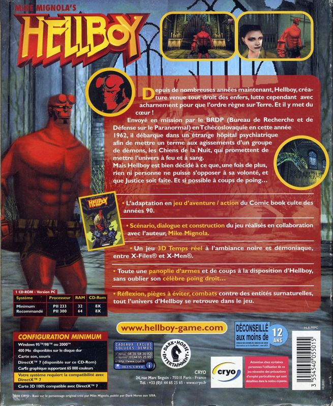 Back Cover for Hellboy: Dogs of the Night (Windows)
