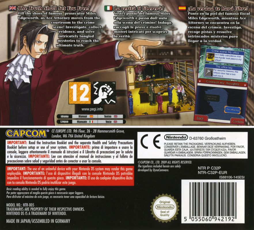 Ace Attorney Investigations Miles Edgeworth / Nintendo DS