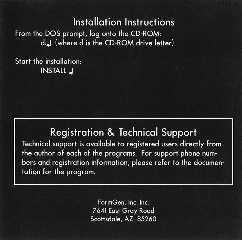 Inside Cover for Major Stryker (DOS) (v1.4 registered CD-ROM version): Front