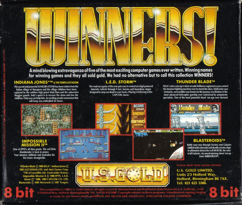 Back Cover for Winners! (Amstrad CPC)