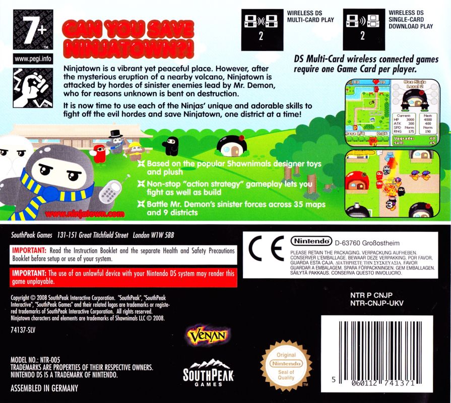 Back Cover for Ninjatown (Nintendo DS)