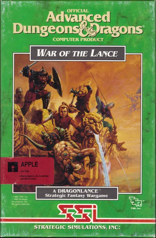 Front Cover for War of the Lance (Apple II)