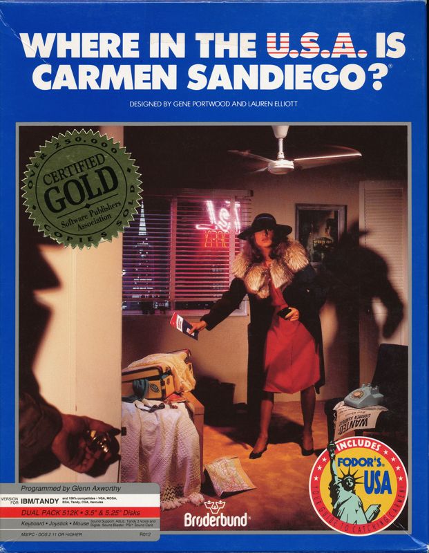 Front Cover for Where in the U.S.A. Is Carmen Sandiego? (DOS) (1989 re-release)