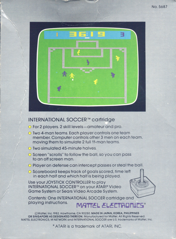 Back Cover for NASL Soccer (Atari 2600)