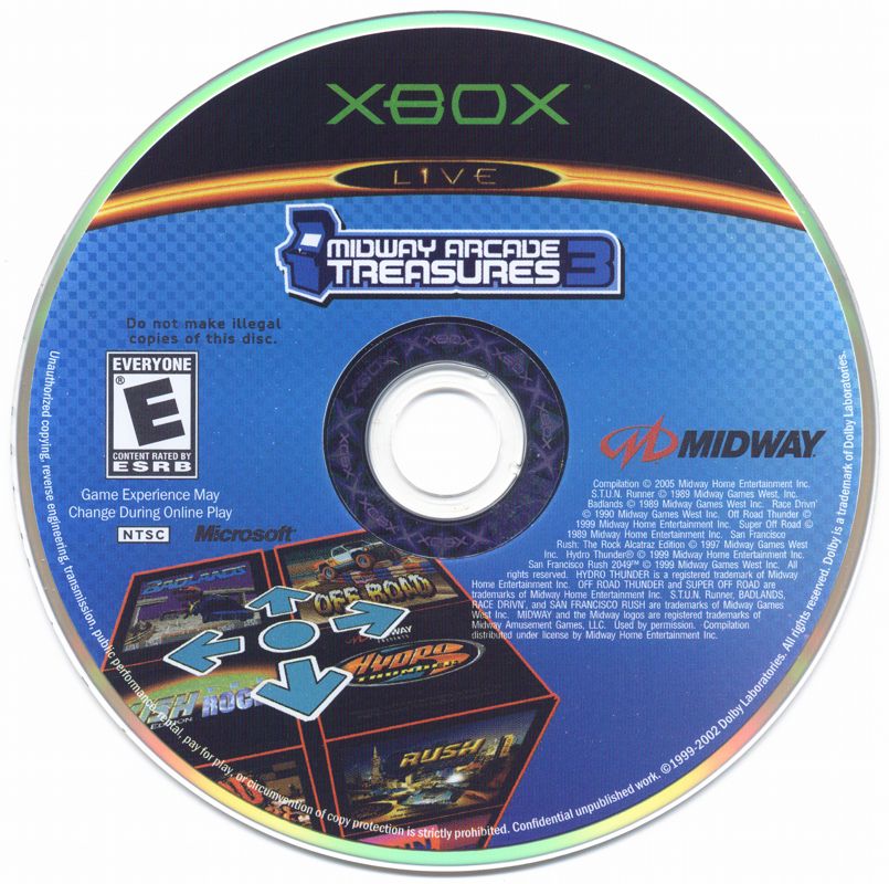 Media for Midway Arcade Treasures 3 (Xbox)