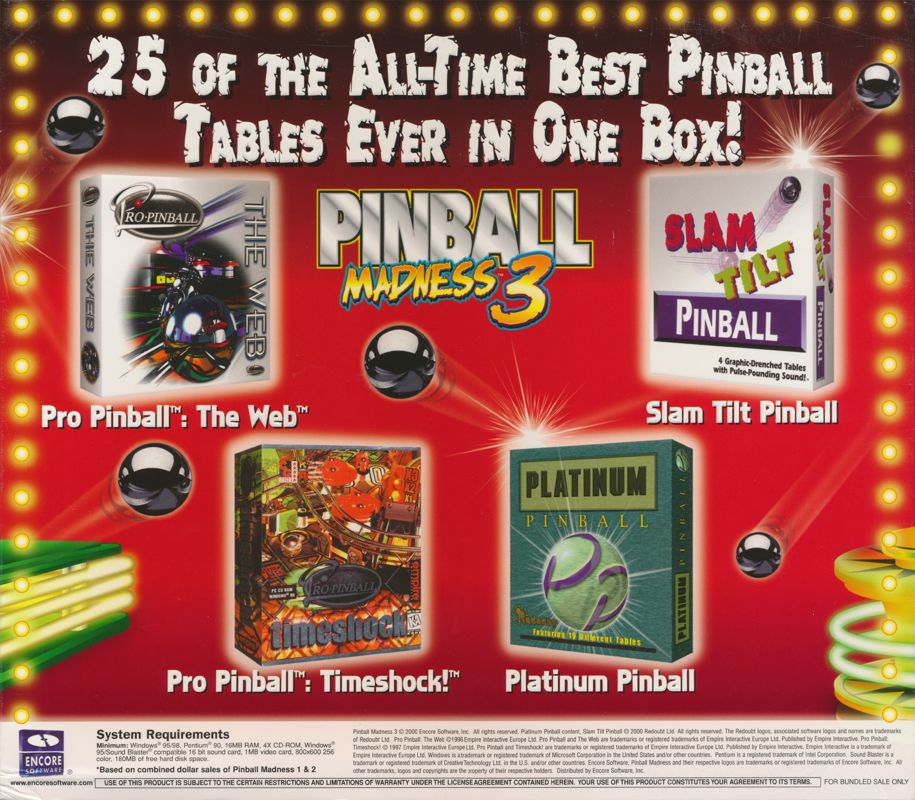 Back Cover for Pinball Madness 3 (Windows)