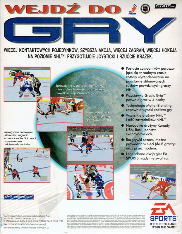 Back Cover for NHL 97 (DOS and Windows)
