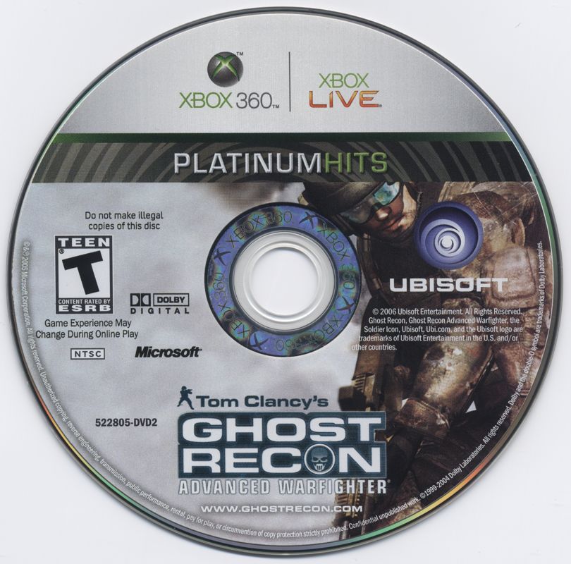 Media for Tom Clancy's Ghost Recon: Advanced Warfighter (Xbox 360) (Platinum Hits release)