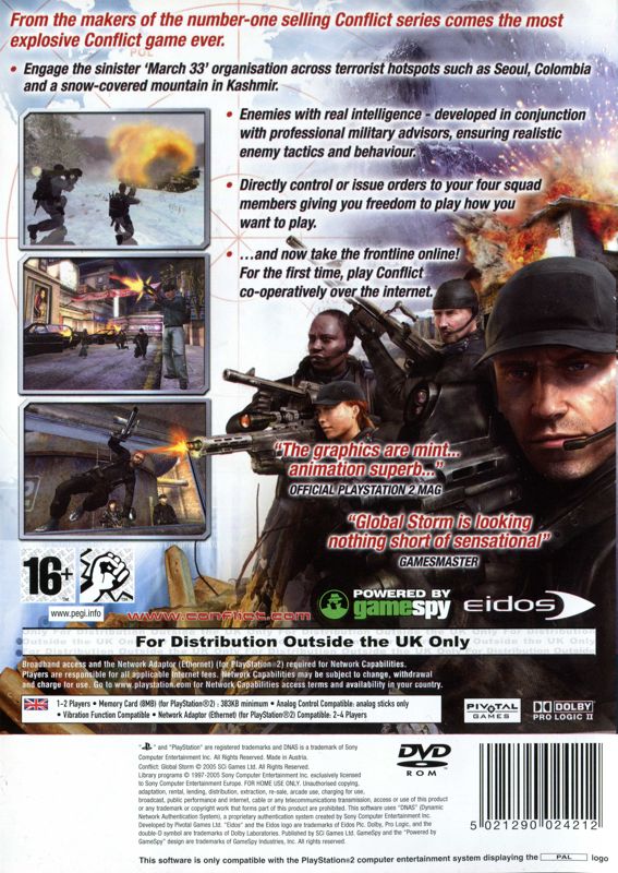 Back Cover for Conflict: Global Terror (PlayStation 2) (Alternate release)
