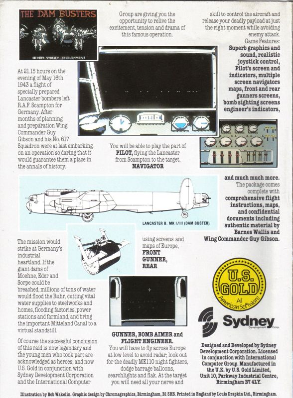Back Cover for The Dam Busters (Amstrad CPC)