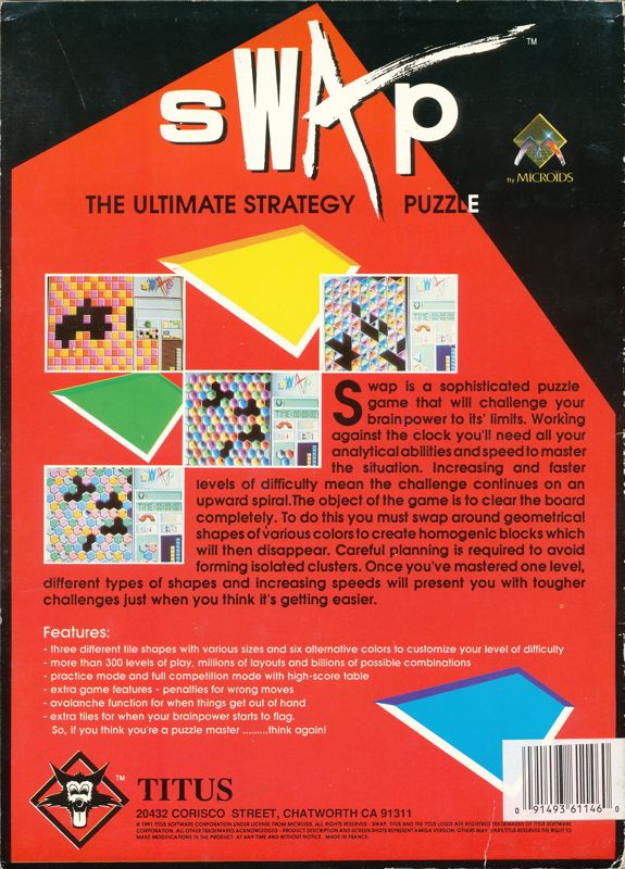 Back Cover for Swap (Amiga)