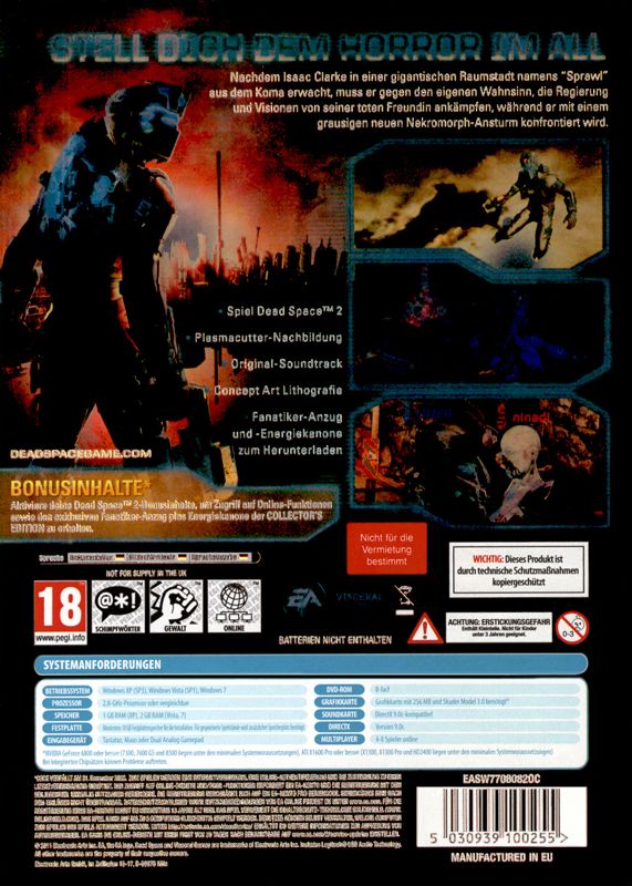 Dead Space 2 (Collector's Edition) cover or packaging material - MobyGames